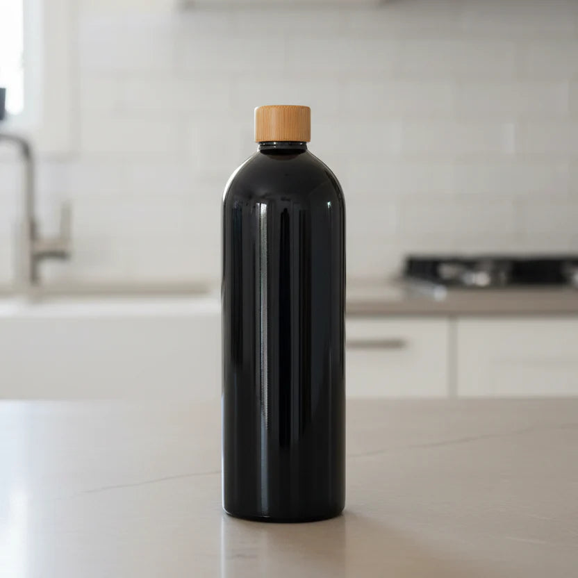 Black Screw Top Bottle – 1 L Refillable Storage-1