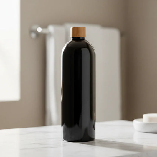 Black Screw Top Bottle – 1 L Refillable Storage-0
