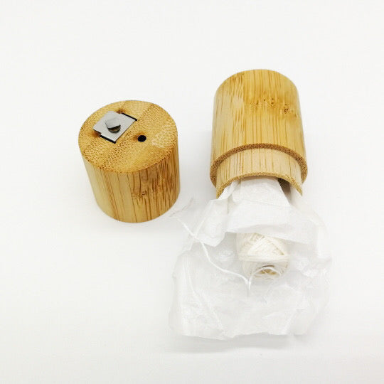 Biodegradable Bamboo Fiber Floss - Reusable Plastic free & Zero Waste Bamboo Case
