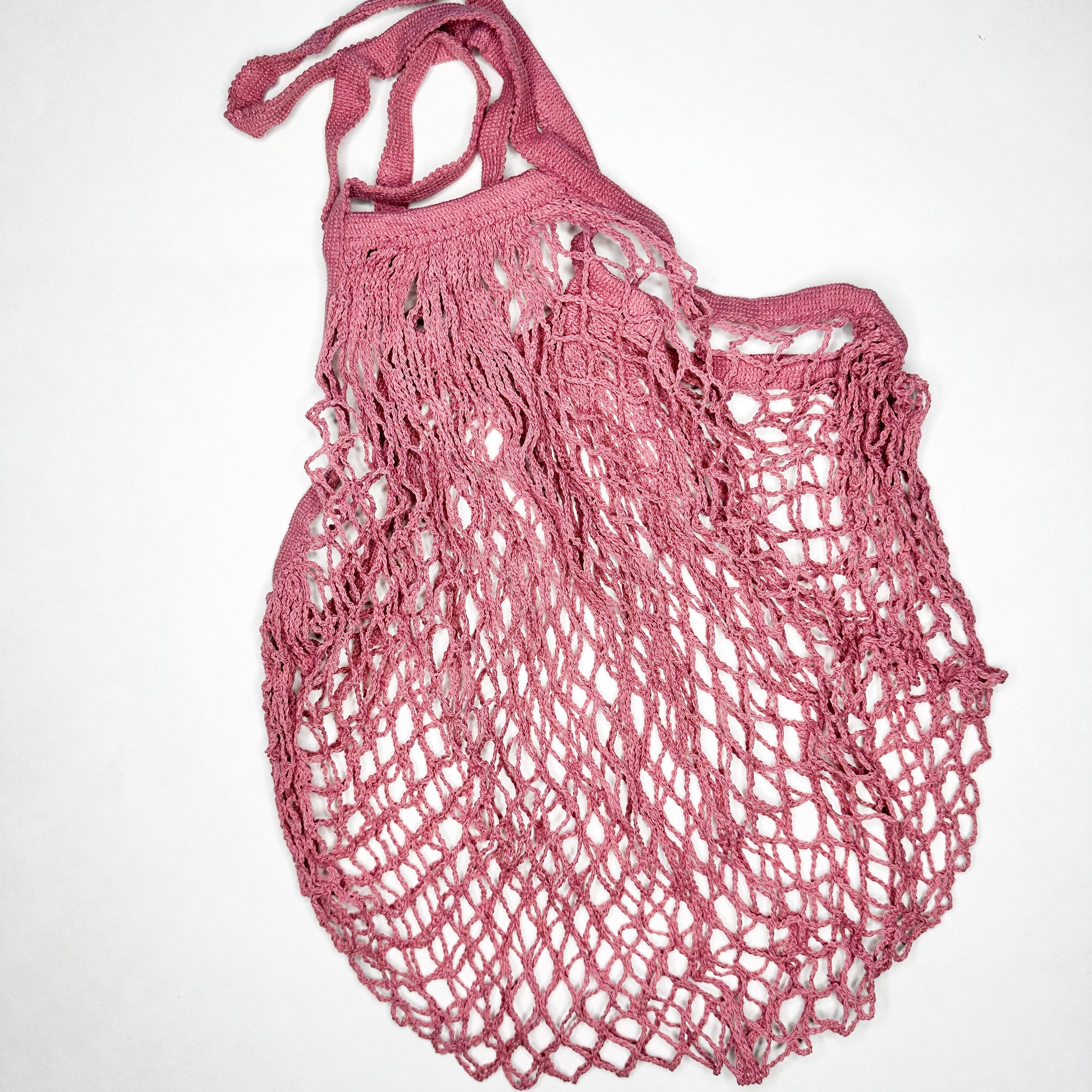 Reusable Organic Cotton Mesh Bag (Long Handle) - Plastic Free Sustainable Shopping Grocery Picnic Outdoor & Party - Zero Waste Biodegradable-2