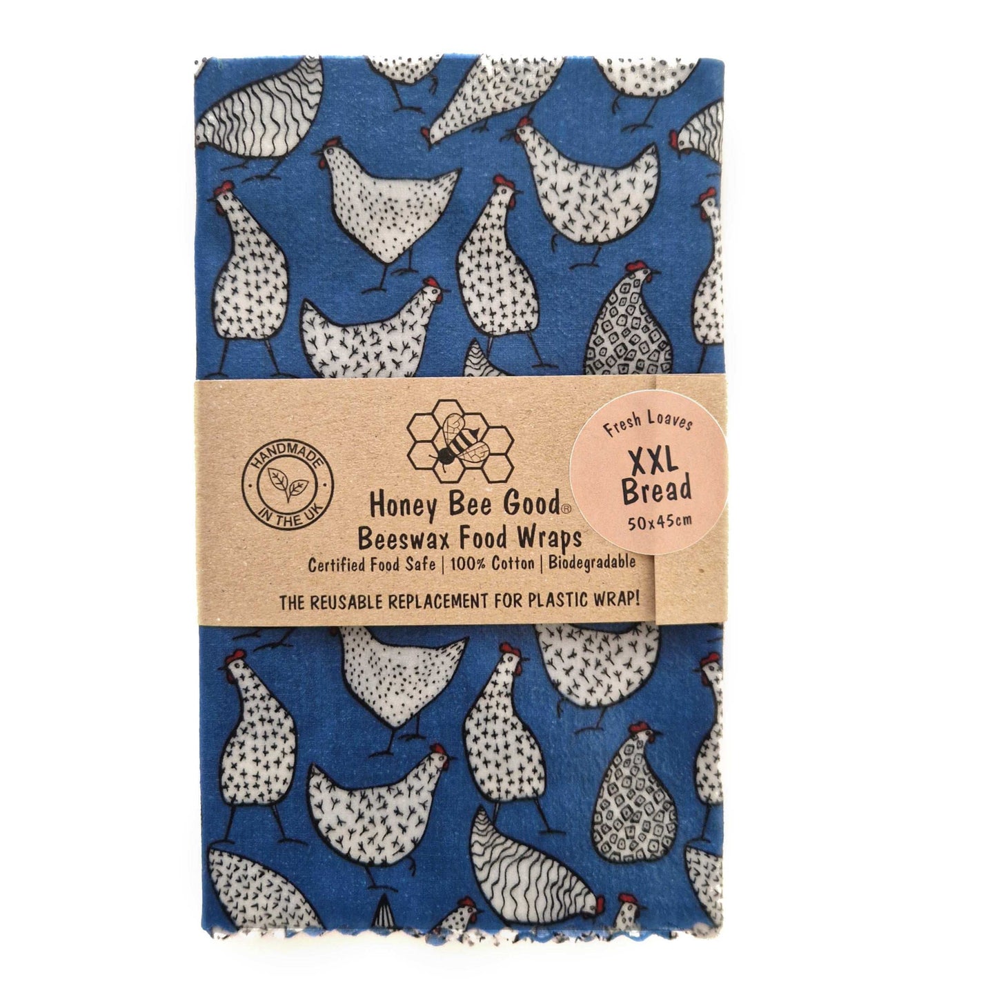 *Beeswax Wraps XXL Bread Wrap | Blue Hens-1