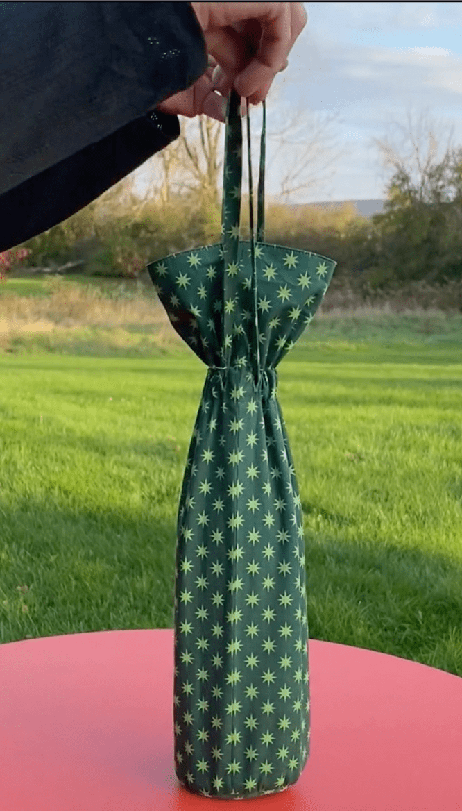 Large Reusable Fabric Wine Gift Bag | Snow & Stars-1