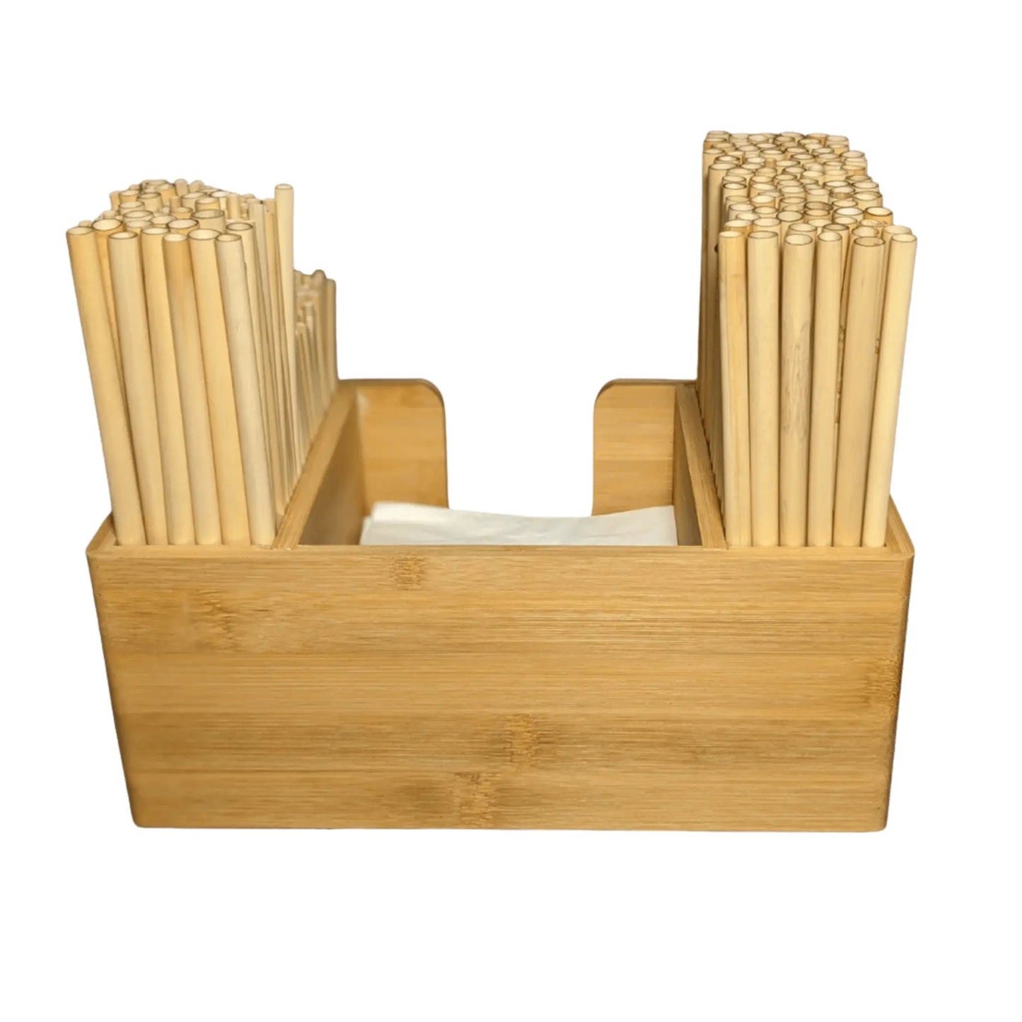 Bamboo Straw and Napkin Bar Caddy