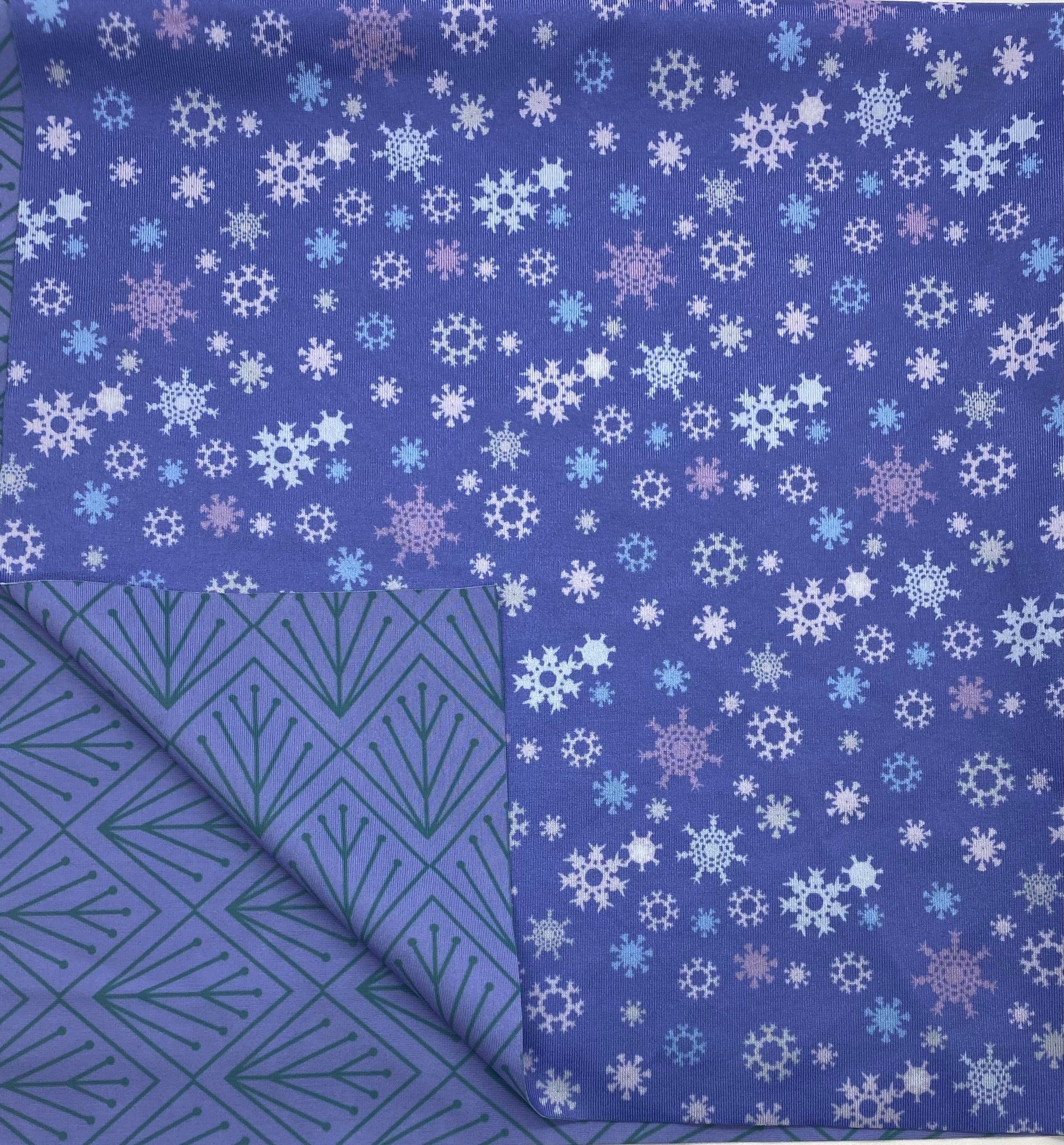 Large Reusable Cloth Furoshiki Gift Wrap | Snowflakes & Pine-2