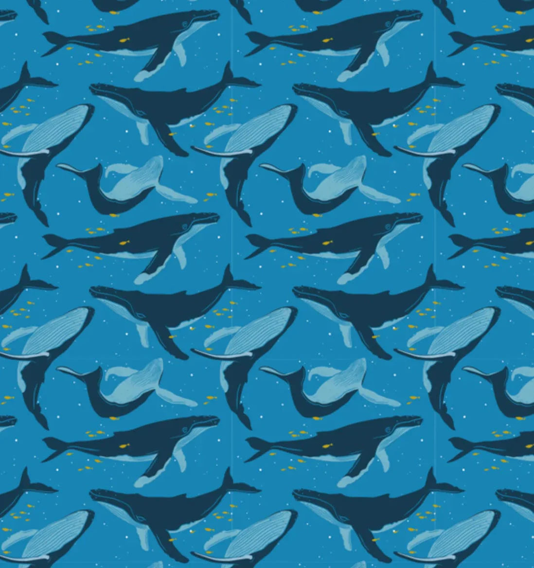 Set of 2 Large Reusable Cloth Furoshiki Gift Wrap | Whales & Waves-2