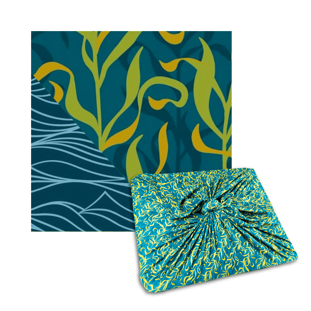 Assorted Set of 5 Reusable Cloth Furoshiki Gift Wrap | Ocean Conservation Collection-2