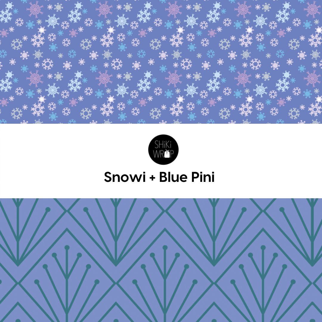 Large Reusable Cloth Furoshiki Gift Wrap | Snowflakes & Pine-3