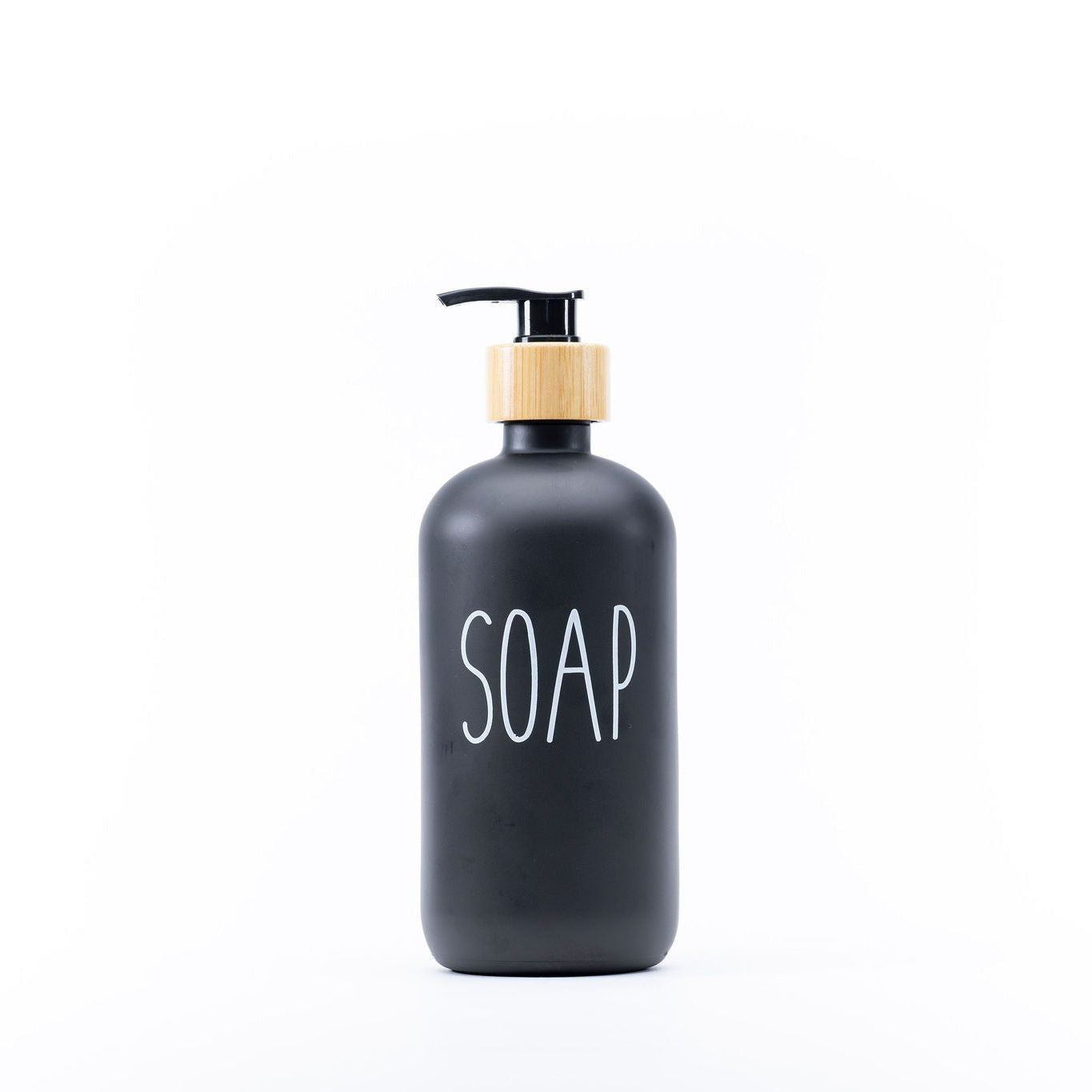 Black Glass Pump Bottle – 500 ml Refillable Dispenser-1