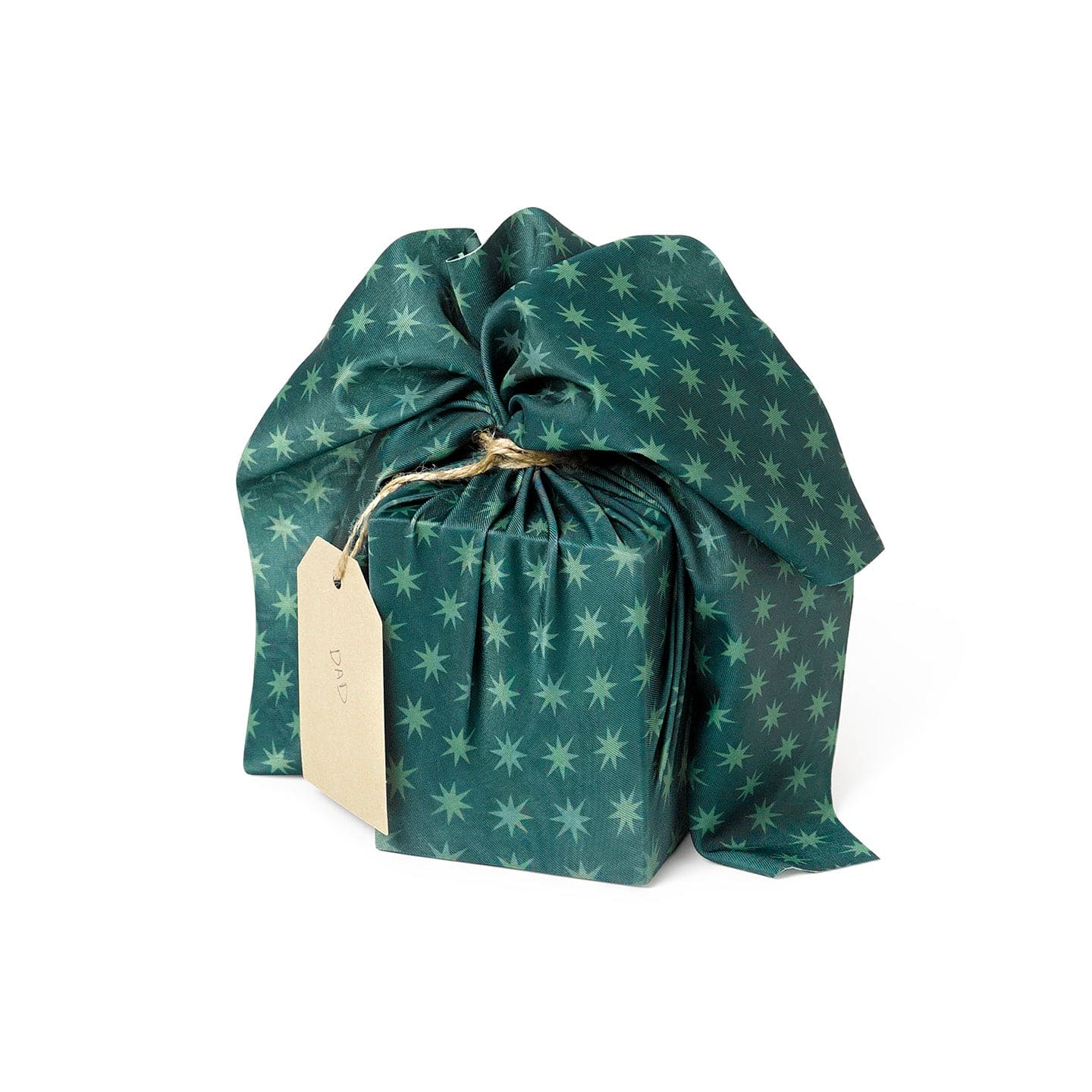 Small Reusable Cloth Furoshiki Gift Wrap | Christmas Trees & Stars-1