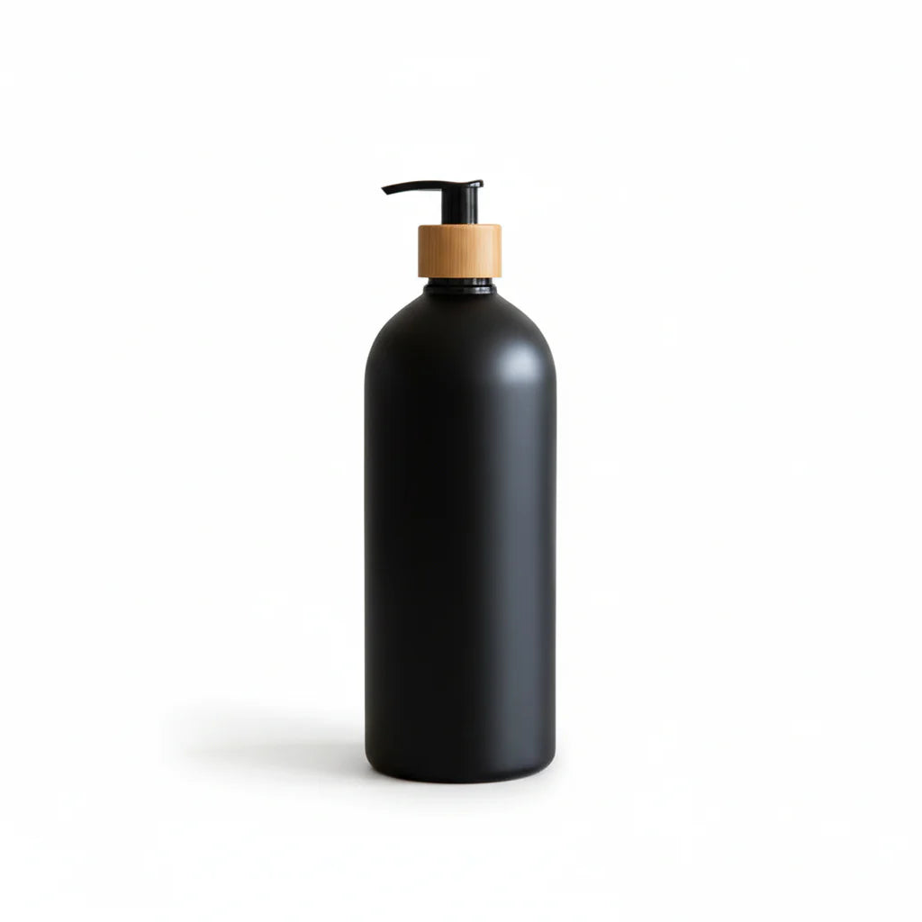 Black Bathroom Pump Bottle – 1 L Refillable Dispenser-2