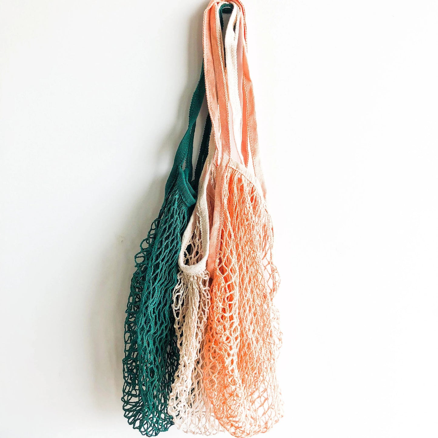 Reusable Organic Cotton Mesh Bag (Long Handle) - Plastic Free Sustainable Shopping Grocery Picnic Outdoor & Party - Zero Waste Biodegradable-0