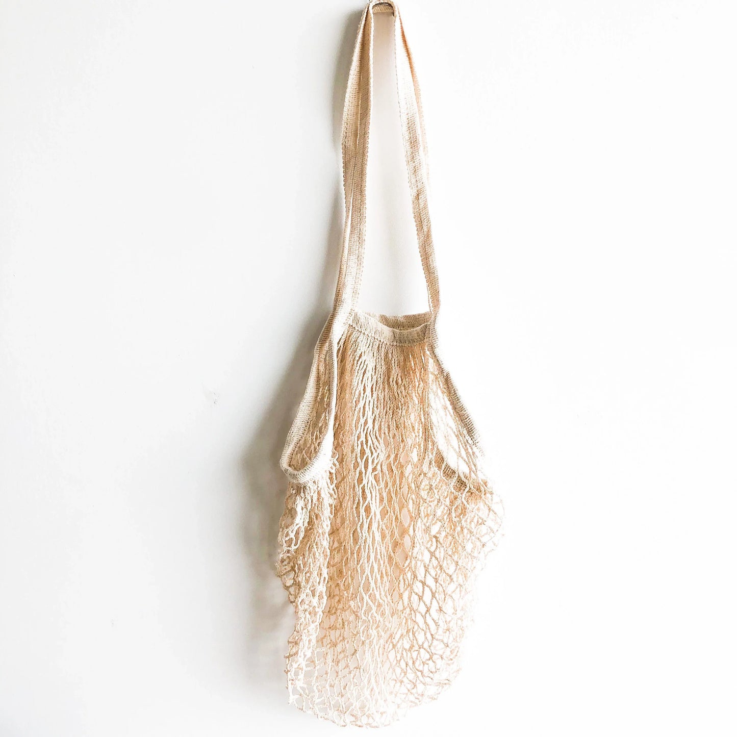 Reusable Organic Cotton Mesh Bag (Long Handle) - Plastic Free Sustainable Shopping Grocery Picnic Outdoor & Party - Zero Waste Biodegradable-3