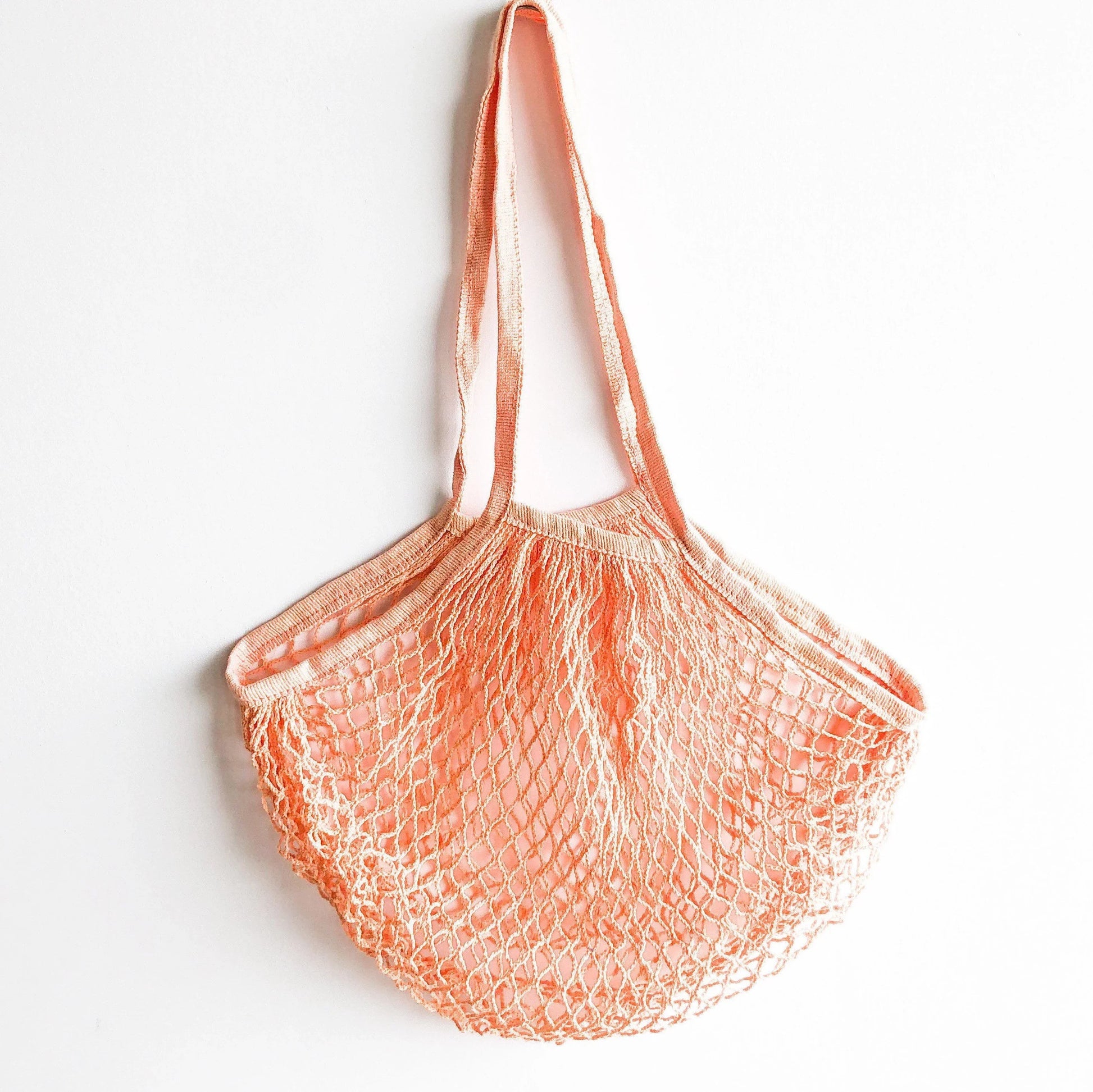 Reusable Organic Cotton Mesh Bag (Long Handle) - Plastic Free Sustainable Shopping Grocery Picnic Outdoor & Party - Zero Waste Biodegradable-6