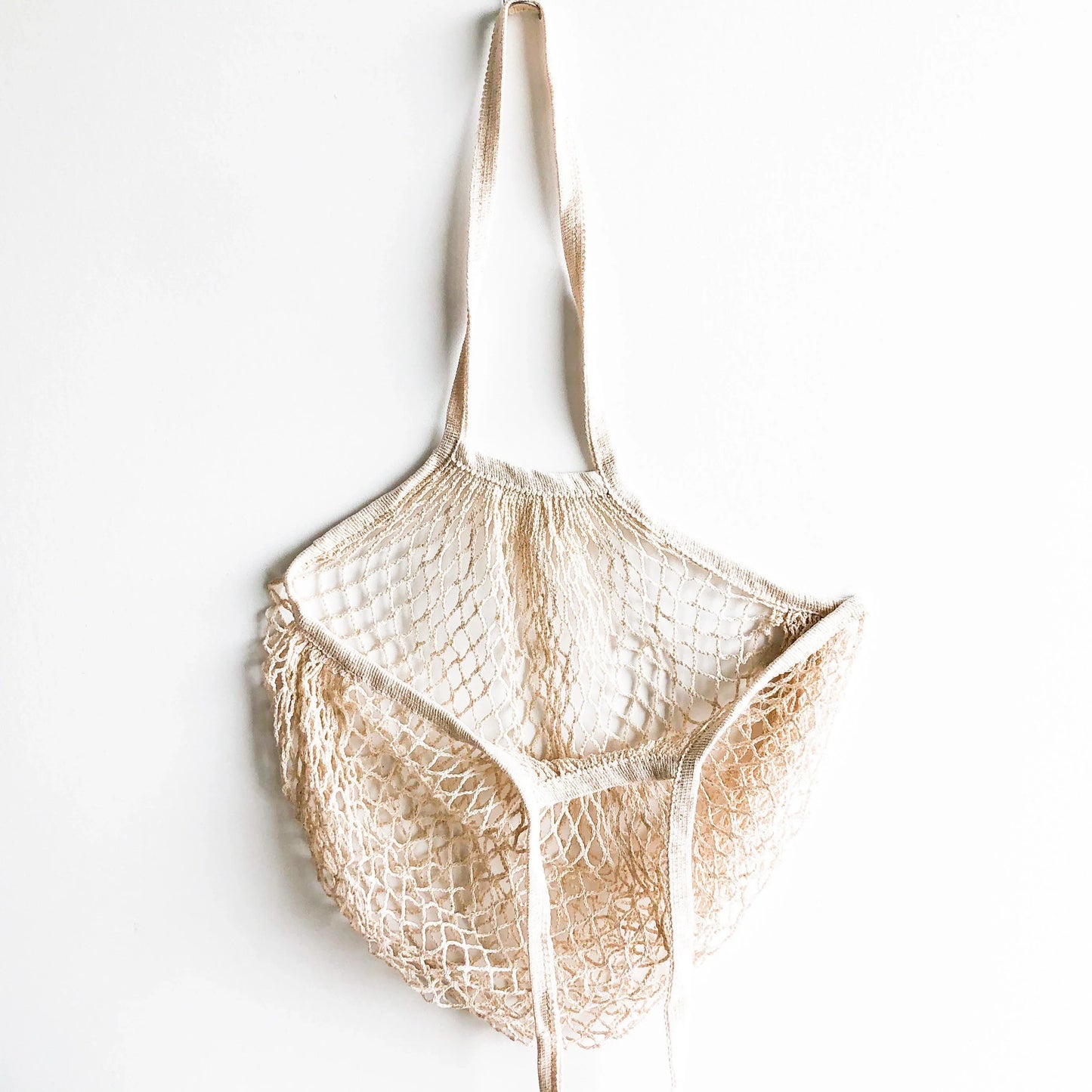 Reusable Organic Cotton Mesh Bag (Long Handle) - Plastic Free Sustainable Shopping Grocery Picnic Outdoor & Party - Zero Waste Biodegradable-5